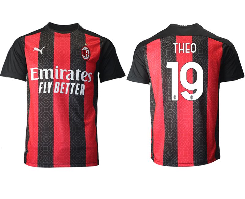 Men 2020-2021 club AC milan home aaa version #19 red Soccer Jerseys